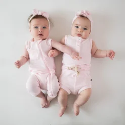 Sale Kyte Baby Ribbed Henley Tank Set in Sakura