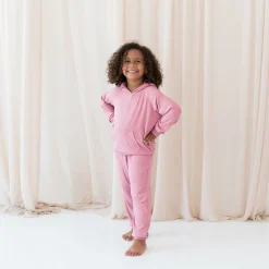 New Kyte Baby Ribbed Hoodie in Apple Blossom
