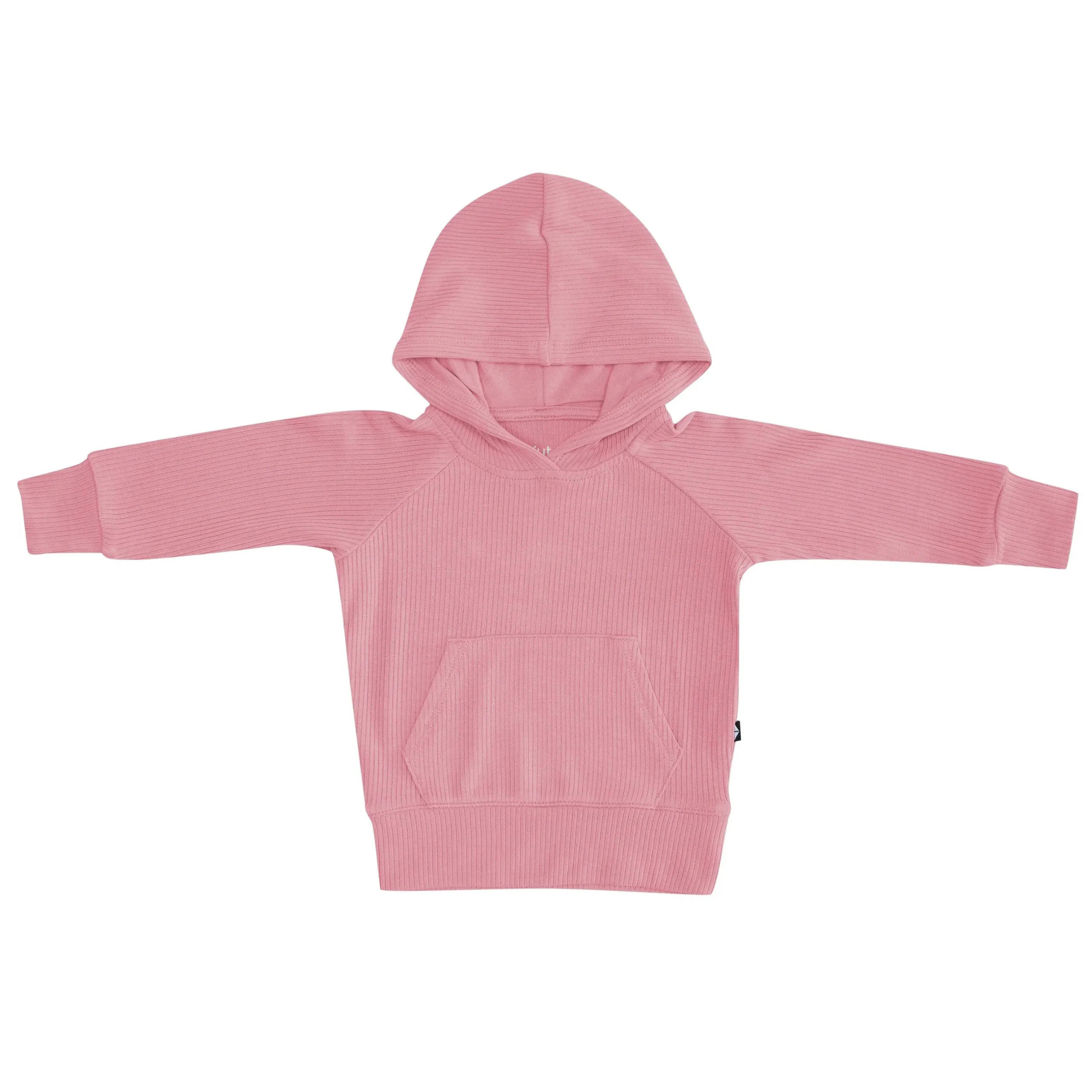 New Kyte Baby Ribbed Hoodie in Apple Blossom