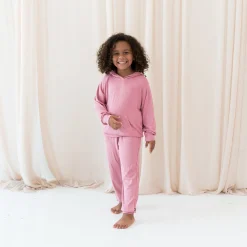 New Kyte Baby Ribbed Hoodie in Apple Blossom
