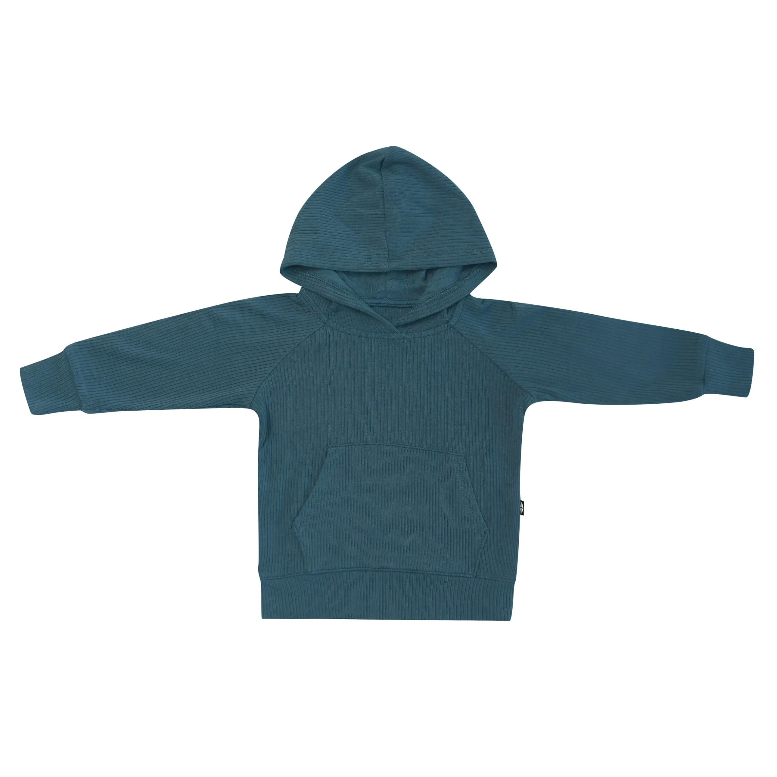 Kyte Baby Ribbed Hoodie in Atlantic