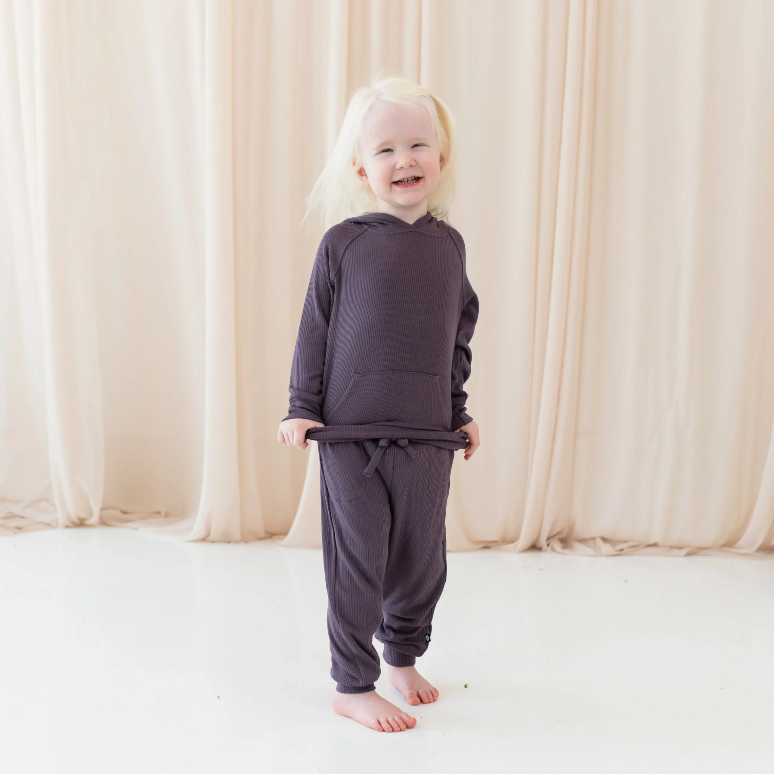 Best Kyte Baby Ribbed Hoodie in Currant