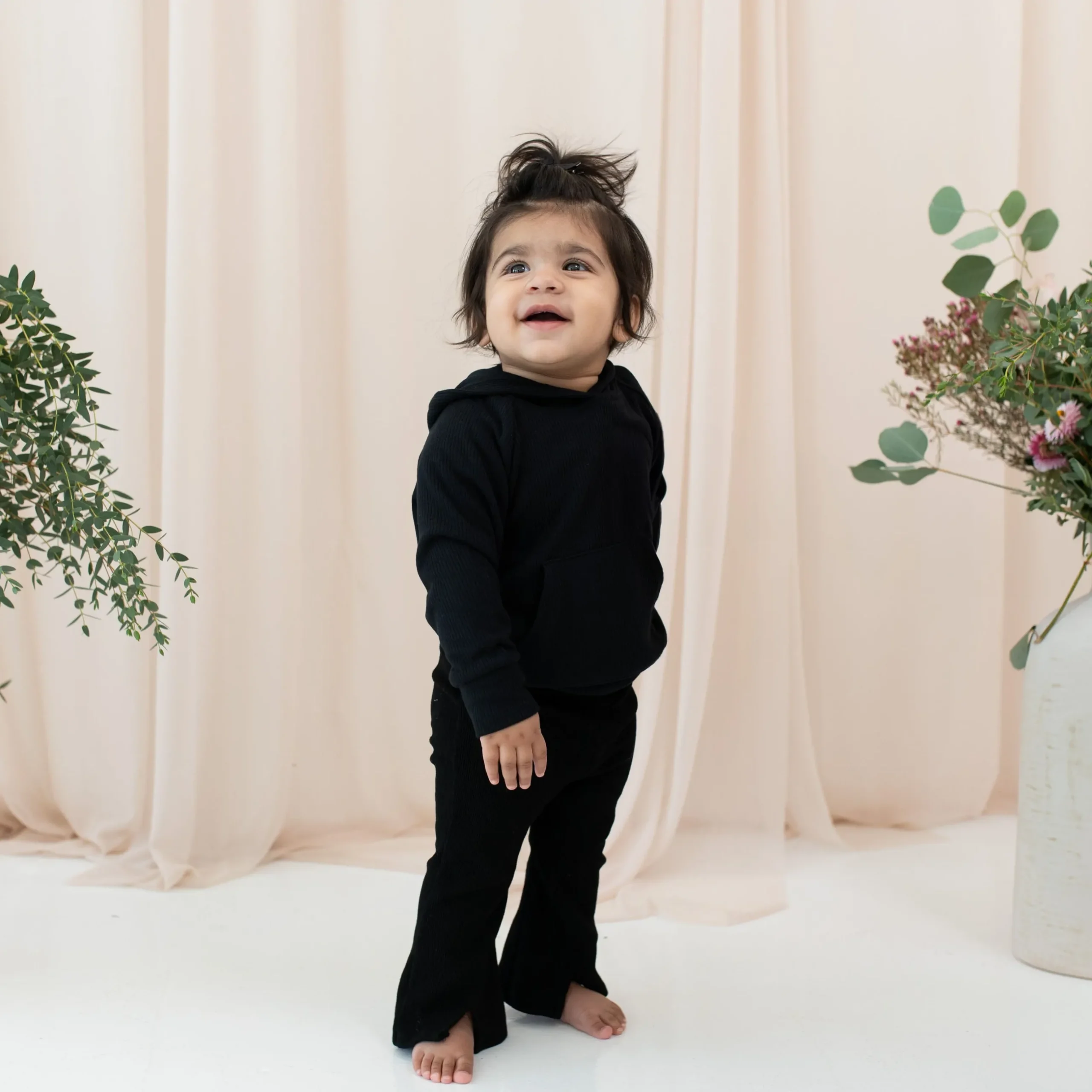 Hot Kyte Baby Ribbed Hoodie in Midnight