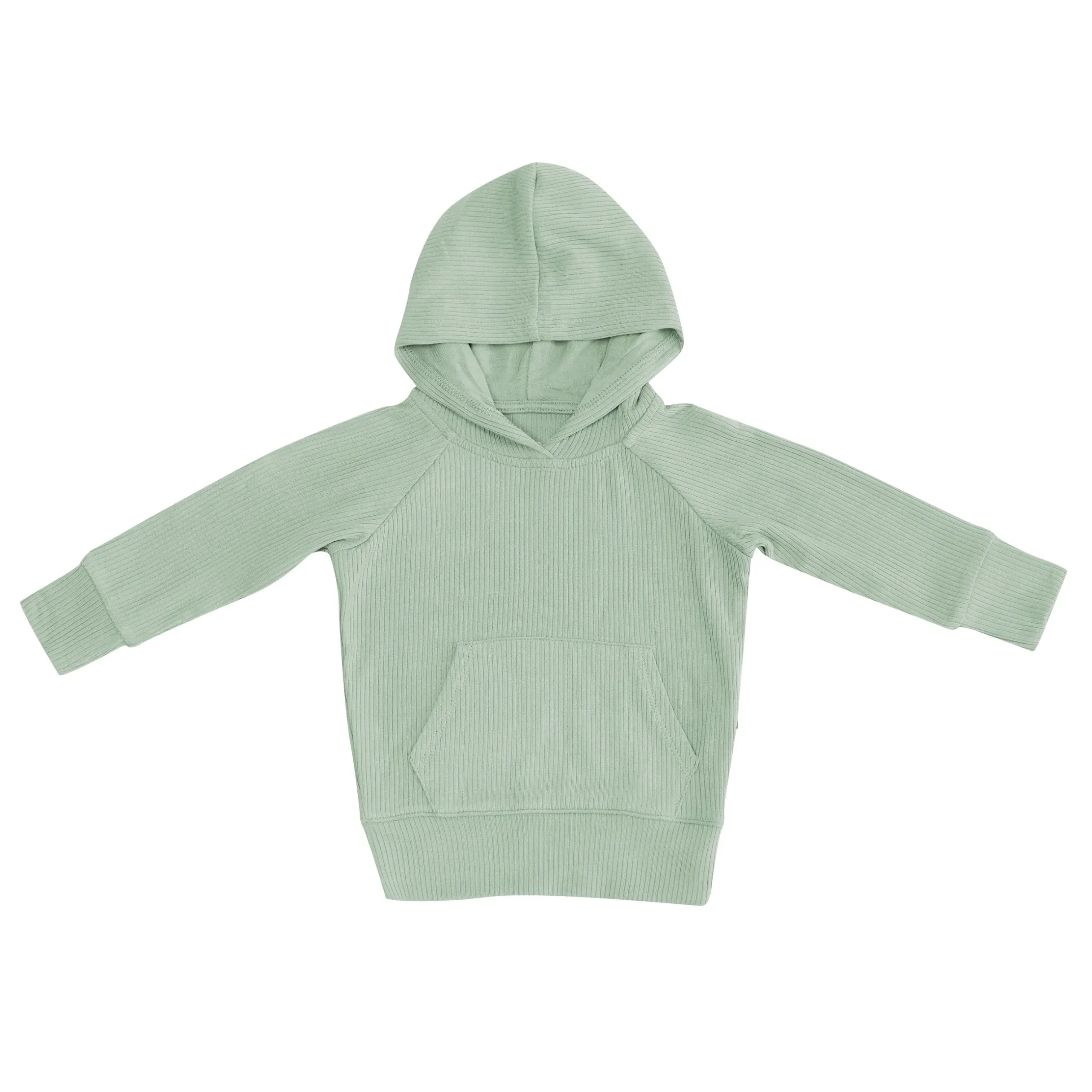 Kyte Baby Ribbed Hoodie in Thyme