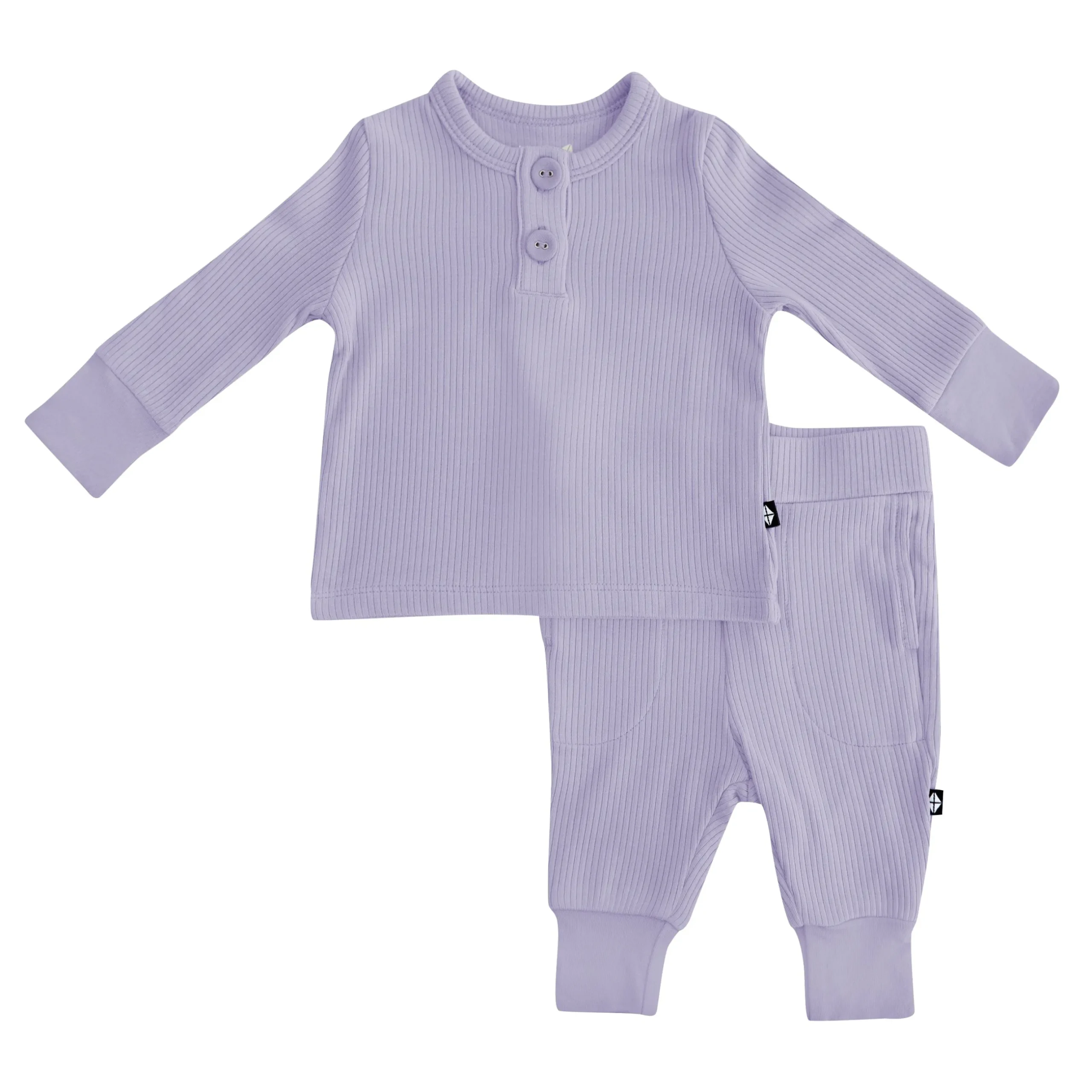 Kyte Baby Ribbed Infant Henley Set in Taro