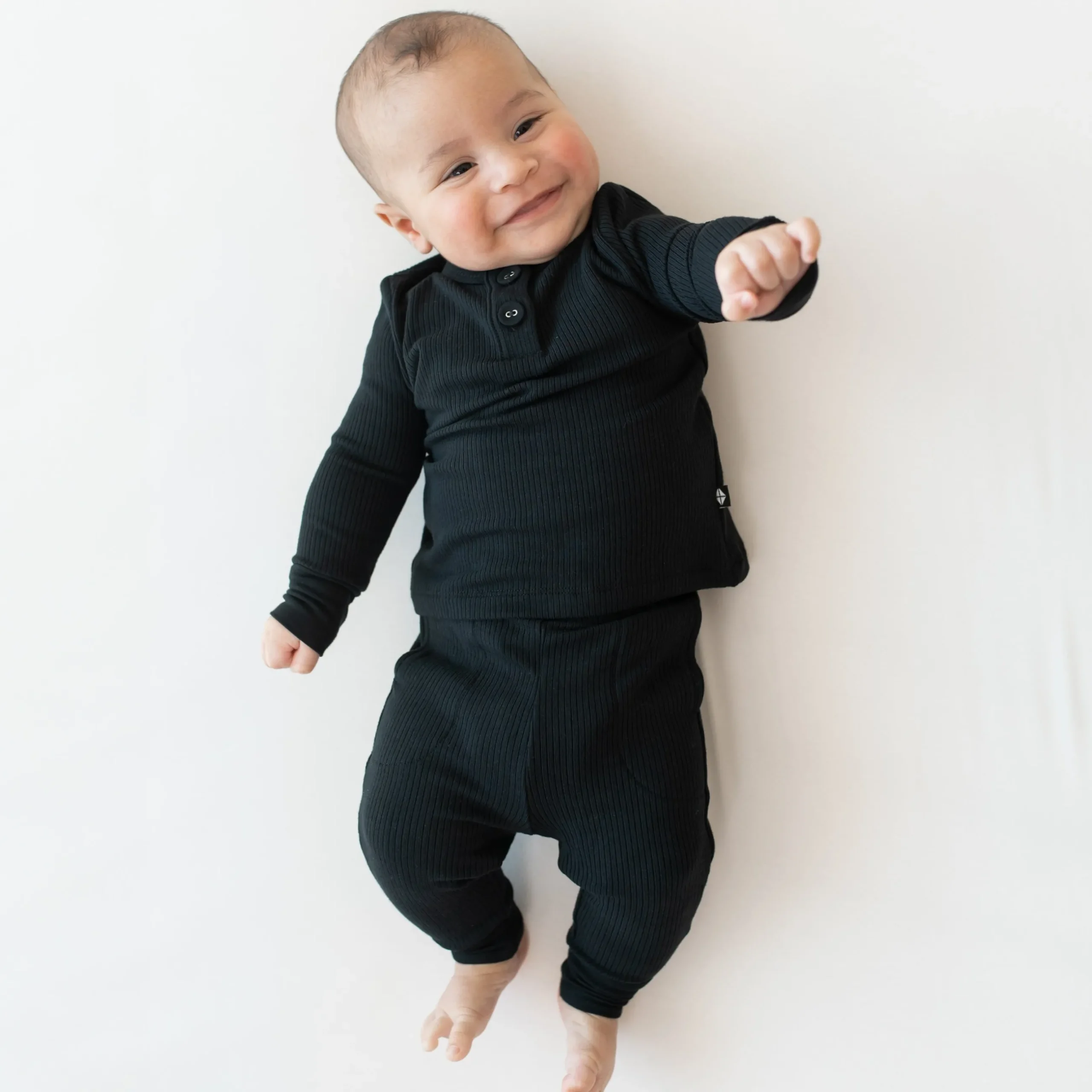 Sale Kyte Baby Ribbed Infant Henley Set in Midnight