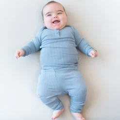 Best Kyte Baby Ribbed Infant Henley Set in Slate