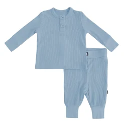 Best Kyte Baby Ribbed Infant Henley Set in Slate