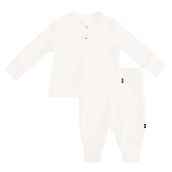 New Kyte Baby Ribbed Infant Henley Set in Cloud