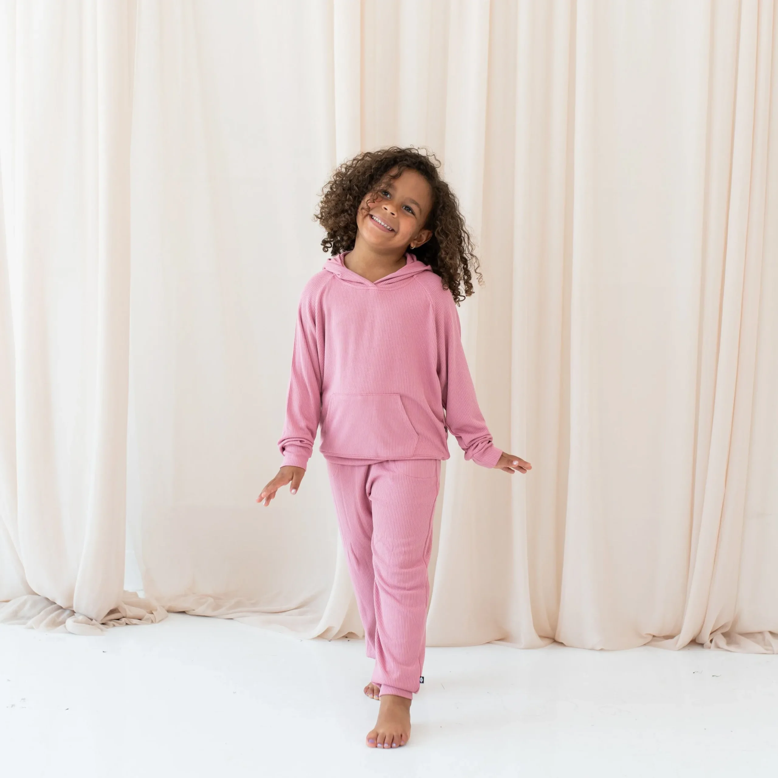 Discount Kyte Baby Ribbed Jogger Pant in Apple Blossom