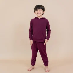 Sale Kyte Baby Ribbed Jogger Pant in Burgundy