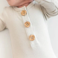 Clearance Kyte Baby Ribbed Knotted Gown with Hat Set in Oat