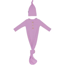 Online Kyte Baby Ribbed Knotted Gown with Hat Set in Poi