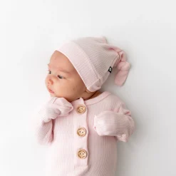 Outlet Kyte Baby Ribbed Knotted Gown with Hat Set in Sakura