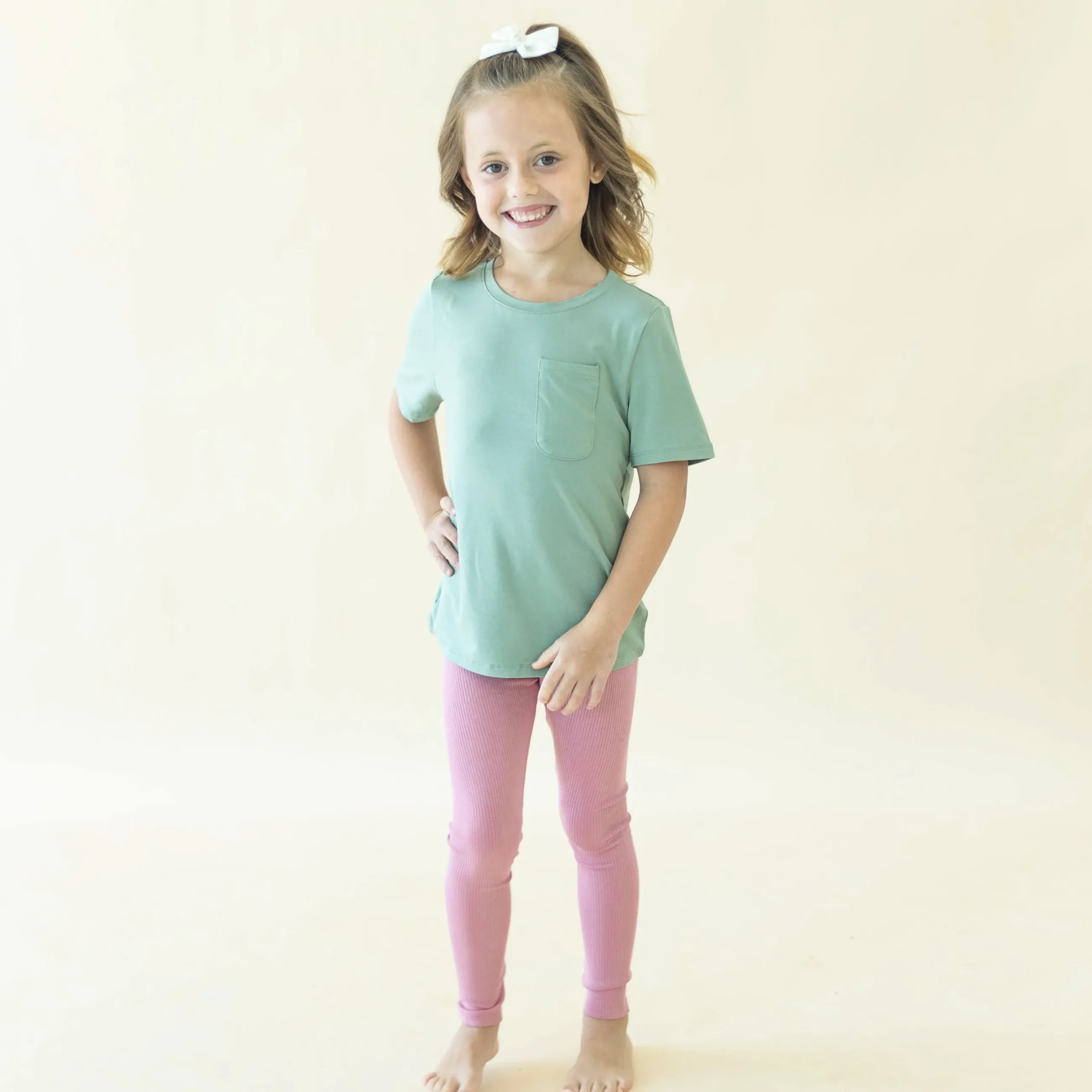 Clearance Kyte Baby Ribbed Leggings in Apple Blossom