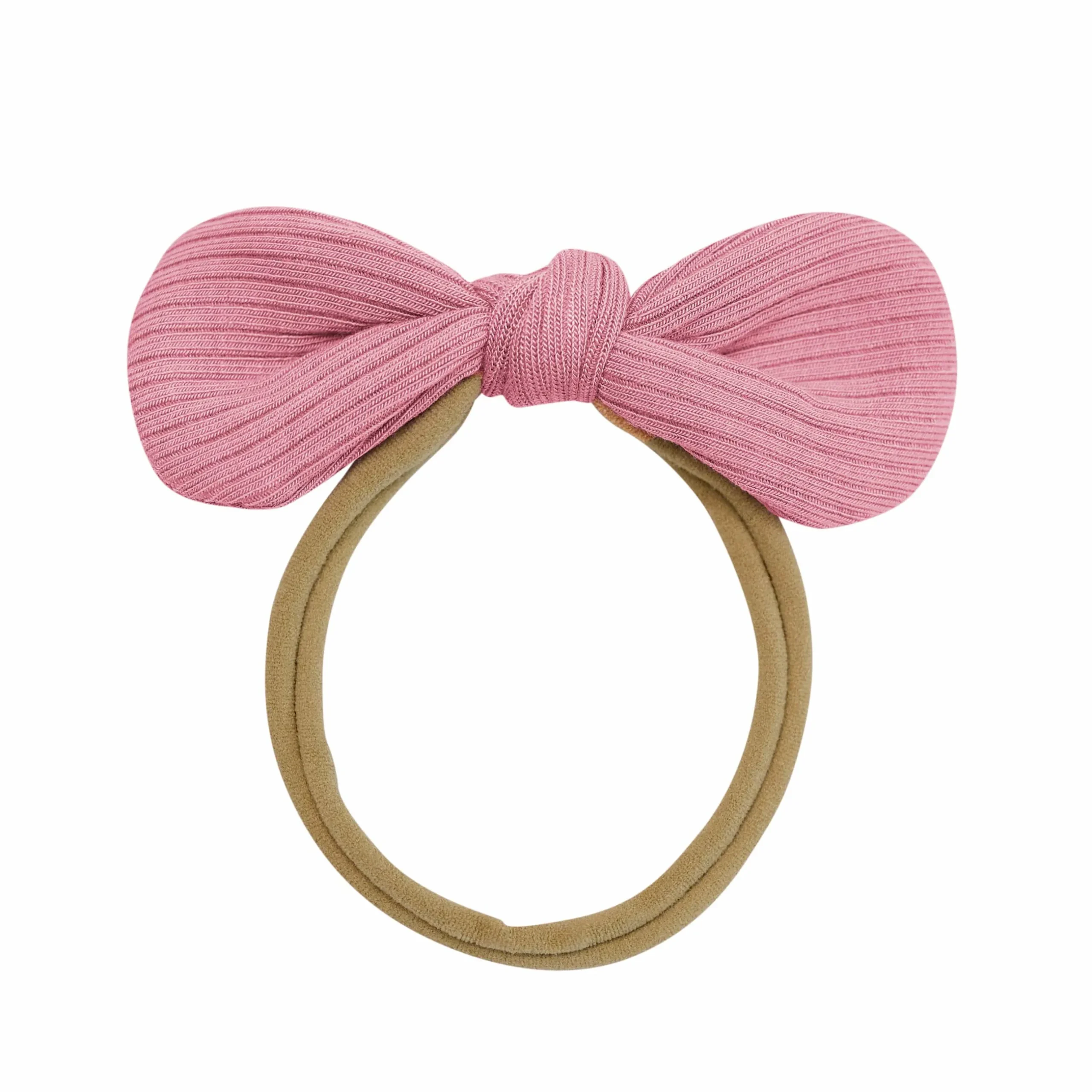 Clearance Kyte Baby Ribbed Nylon Bow in Apple Blossom
