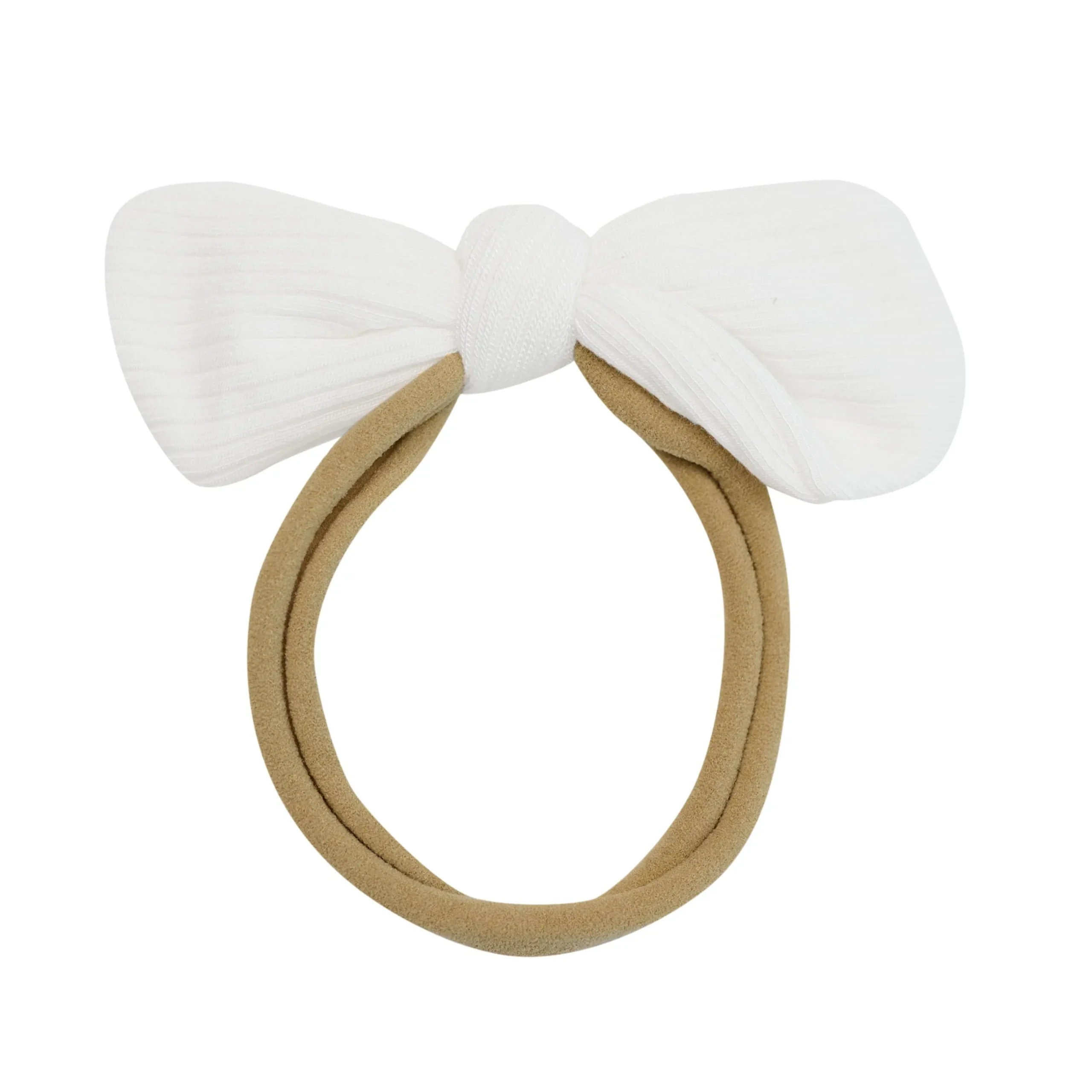 Sale Kyte Baby Ribbed Nylon Bow in Cloud