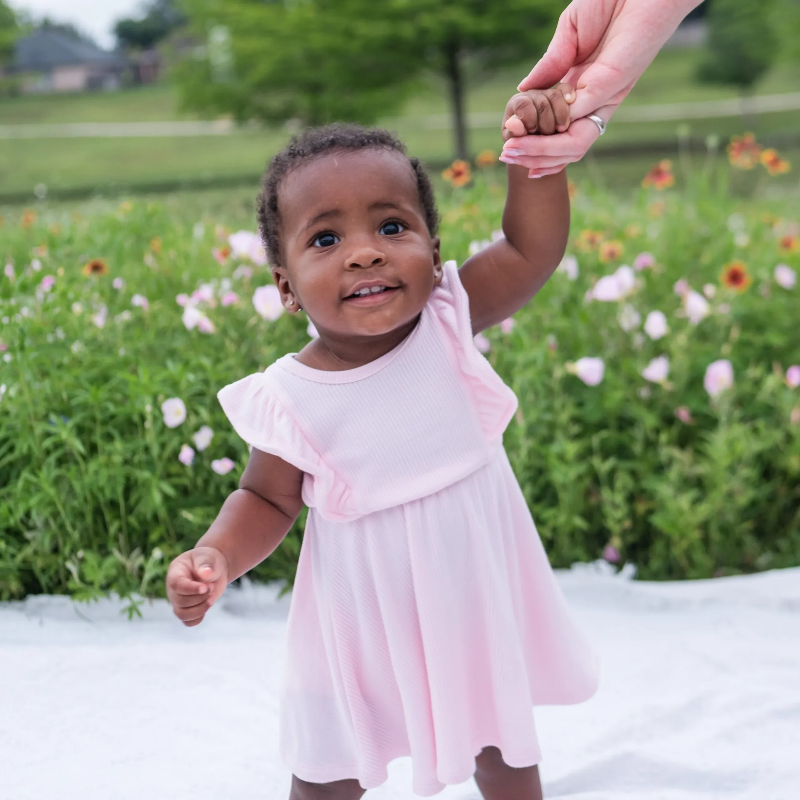 New Kyte Baby Ribbed Peplum Dress Set in Sakura