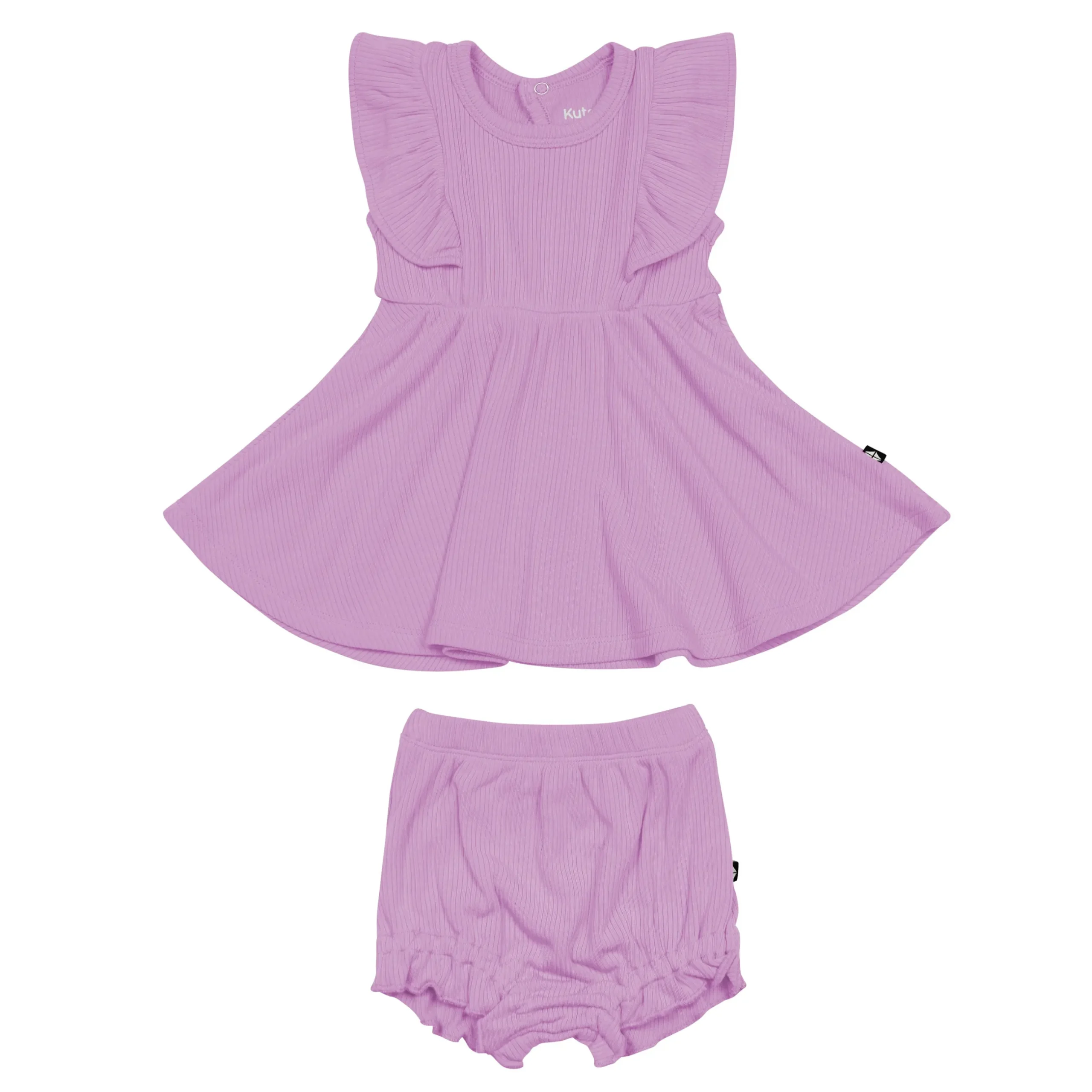 Clearance Kyte Baby Ribbed Peplum Dress Set in Poi