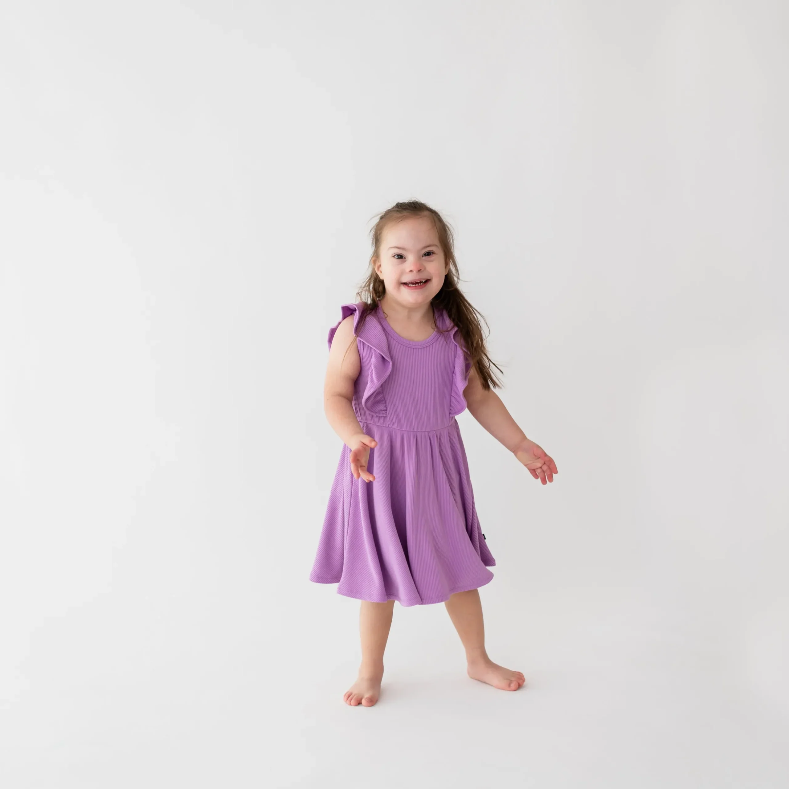 Clearance Kyte Baby Ribbed Peplum Dress Set in Poi