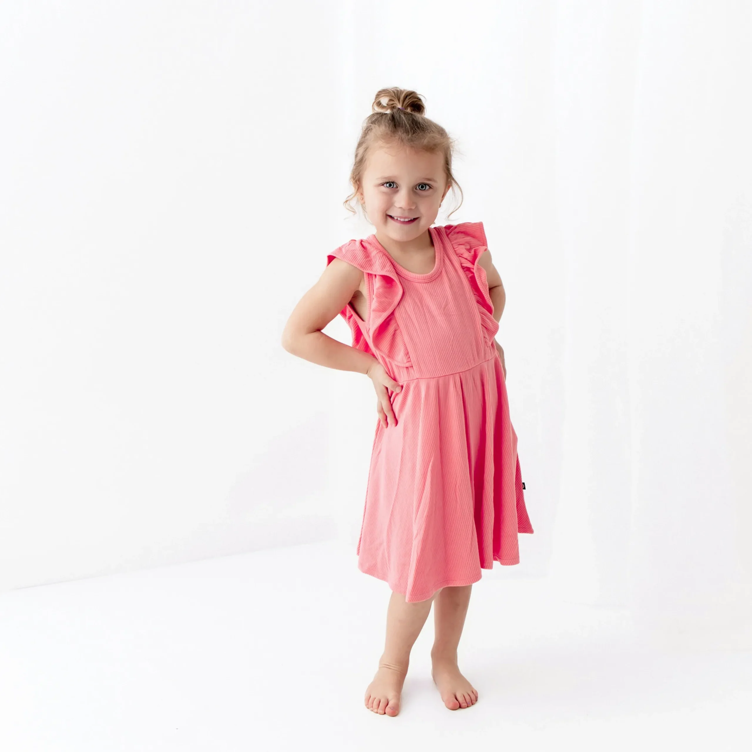 Best Kyte Baby Ribbed Peplum Dress Set in Guava