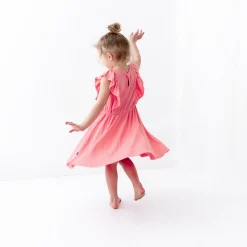 Best Kyte Baby Ribbed Peplum Dress Set in Guava