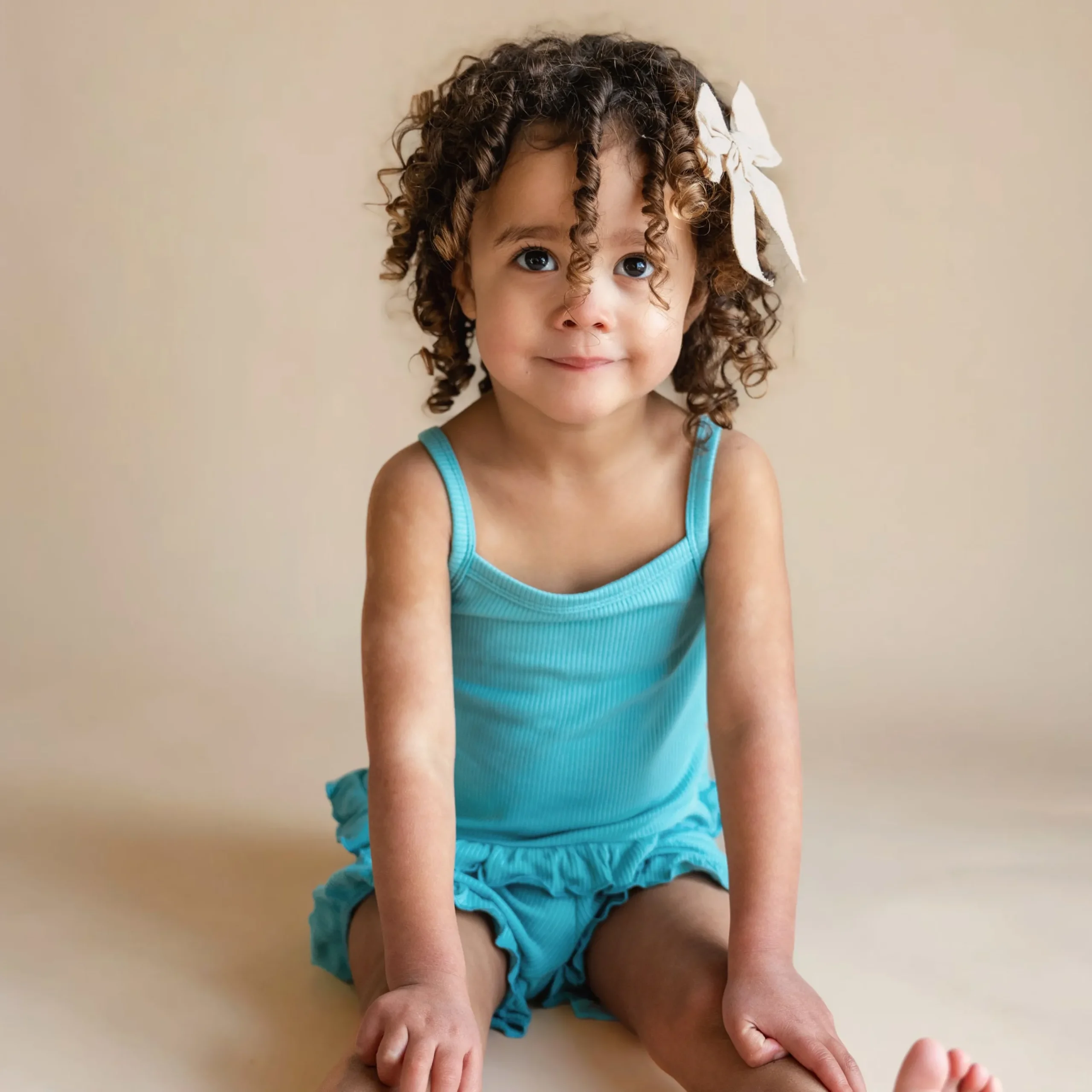 Best Kyte Baby Ribbed Ruffle Tank Set in Makai