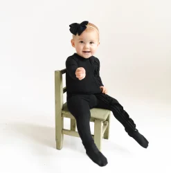 Outlet Kyte Baby Ribbed Ruffle Zipper Footie in Midnight
