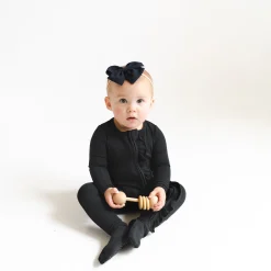 Outlet Kyte Baby Ribbed Ruffle Zipper Footie in Midnight