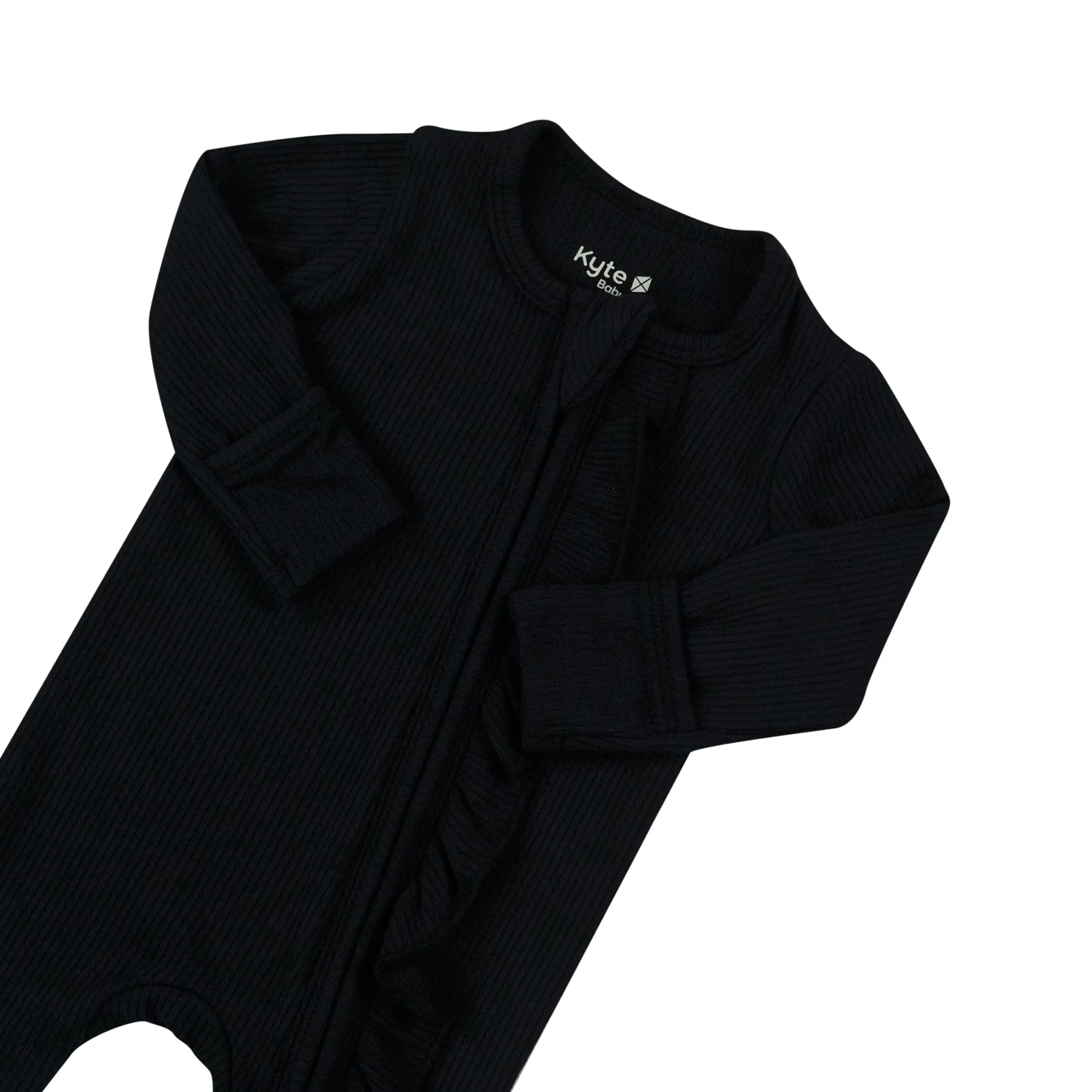 Outlet Kyte Baby Ribbed Ruffle Zipper Footie in Midnight