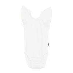 New Kyte Baby Ribbed Sleeveless Ruffle Leotard in Cloud