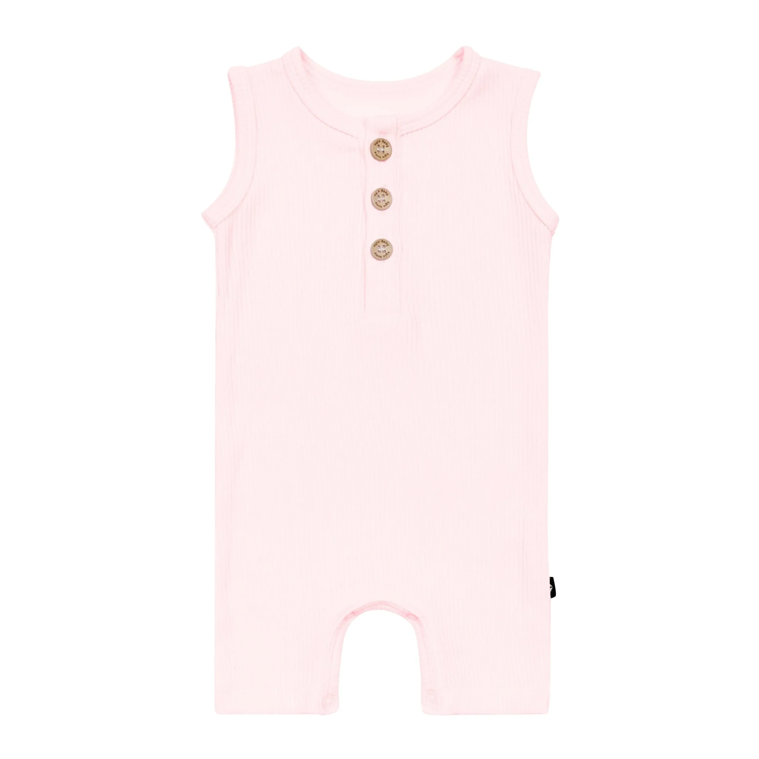 New Kyte Baby Ribbed Sleeveless Shortall in Sakura