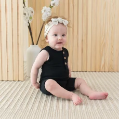 Best Kyte Baby Ribbed Sleeveless Shortall in Midnight