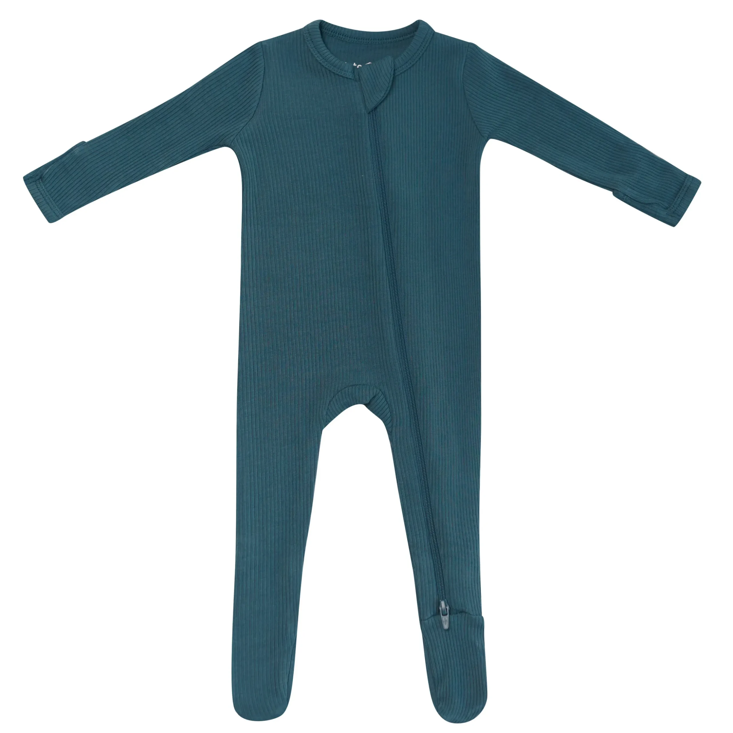 Online Kyte Baby Ribbed Zipper Footie in Atlantic