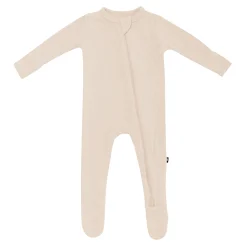 Clearance Kyte Baby Ribbed Zipper Footie in Bisque