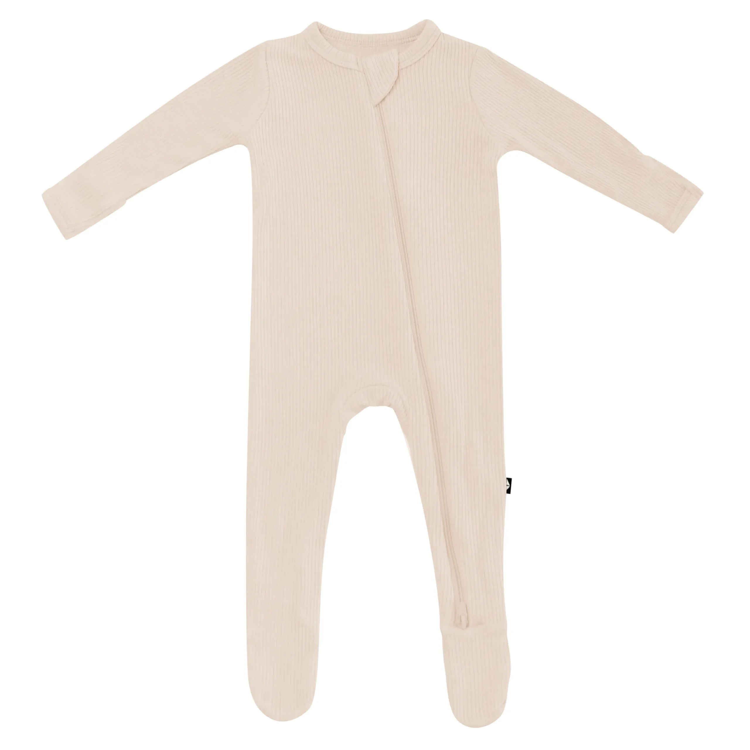 Clearance Kyte Baby Ribbed Zipper Footie in Bisque