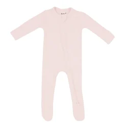 Clearance Kyte Baby Ribbed Zipper Footie in Blush