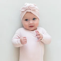 Clearance Kyte Baby Ribbed Zipper Footie in Blush