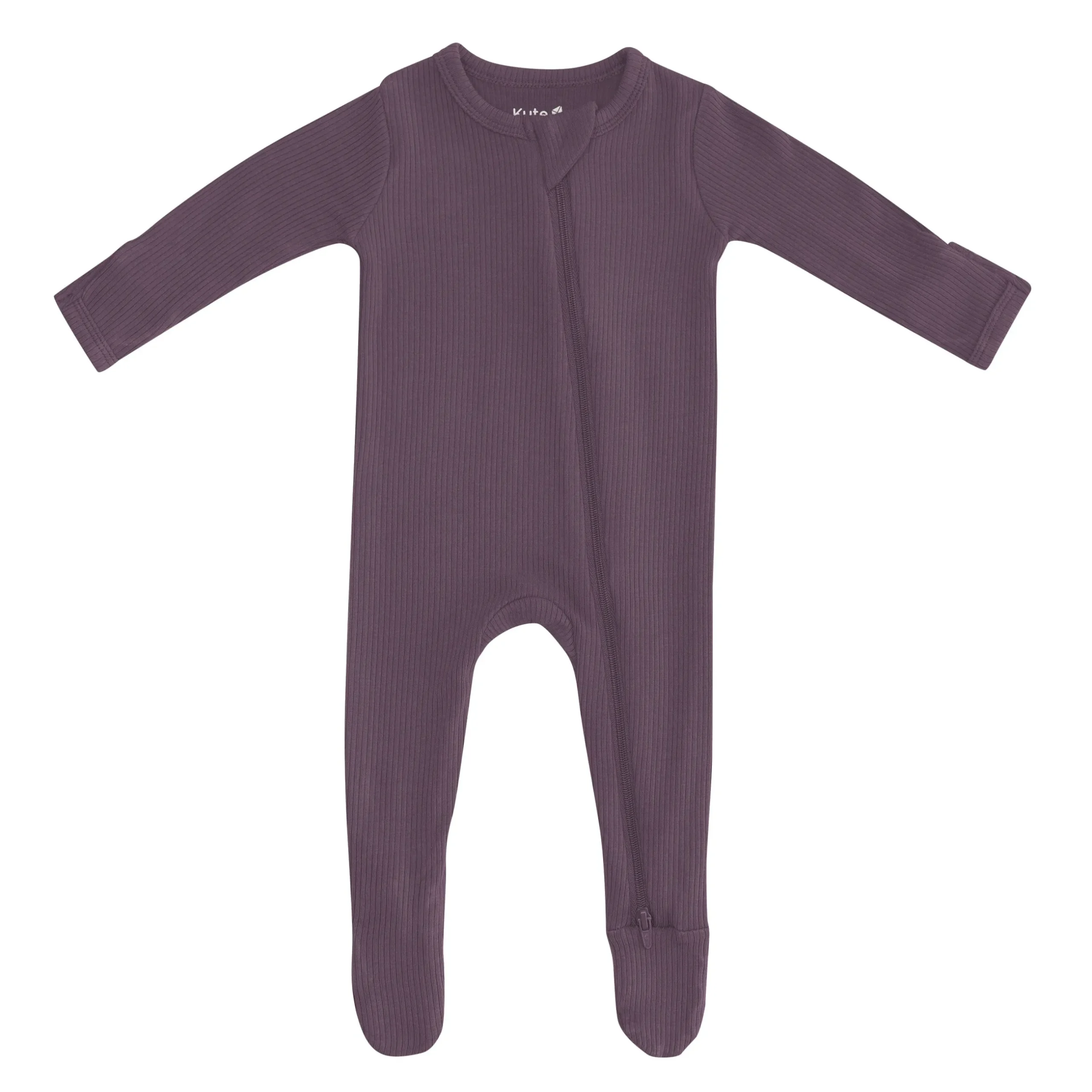 Sale Kyte Baby Ribbed Zipper Footie in Currant