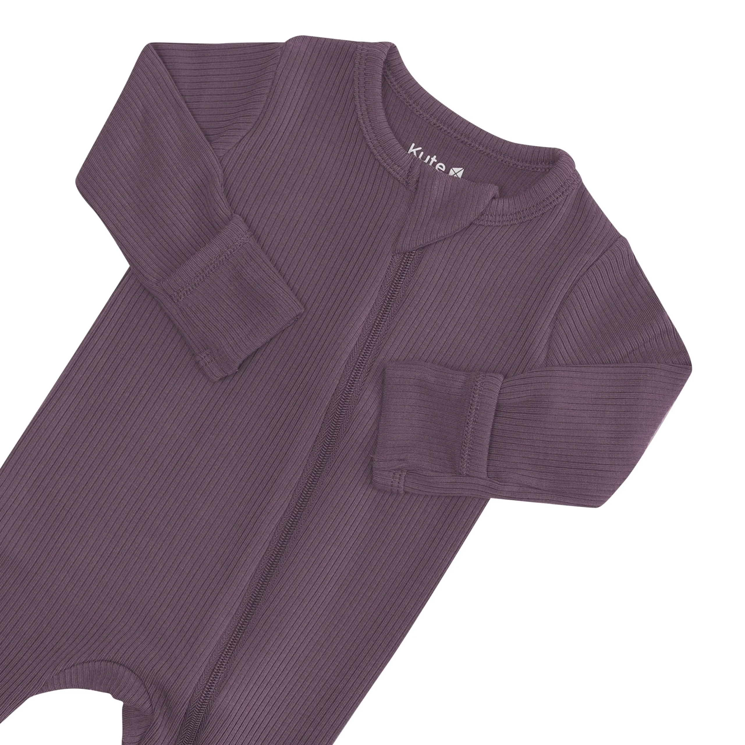 Sale Kyte Baby Ribbed Zipper Footie in Currant