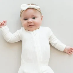 Outlet Kyte Baby Ribbed Zipper Footie in Cloud