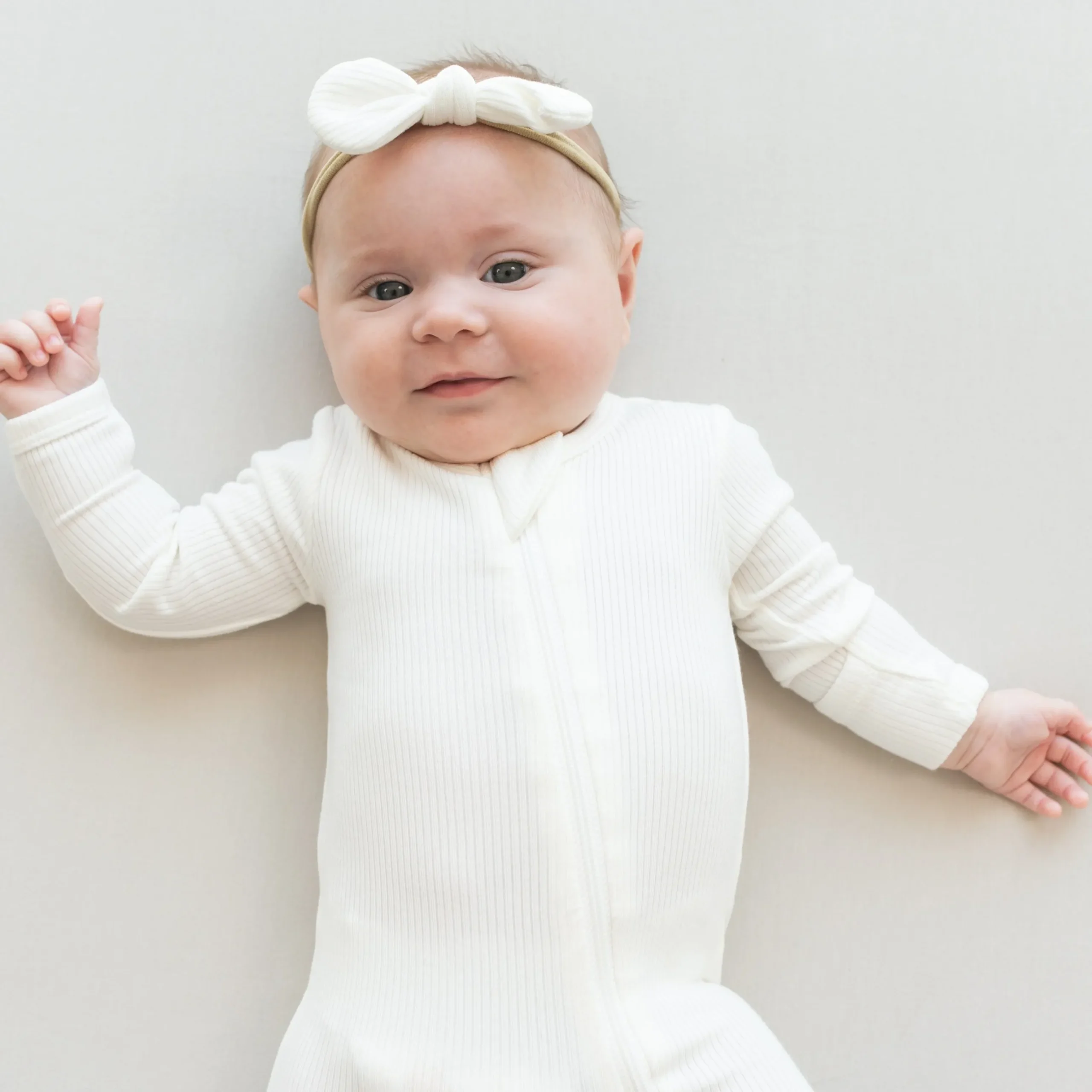 Outlet Kyte Baby Ribbed Zipper Footie in Cloud