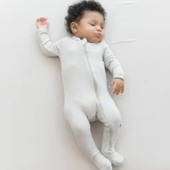 Clearance Kyte Baby Ribbed Zipper Footie in Oat