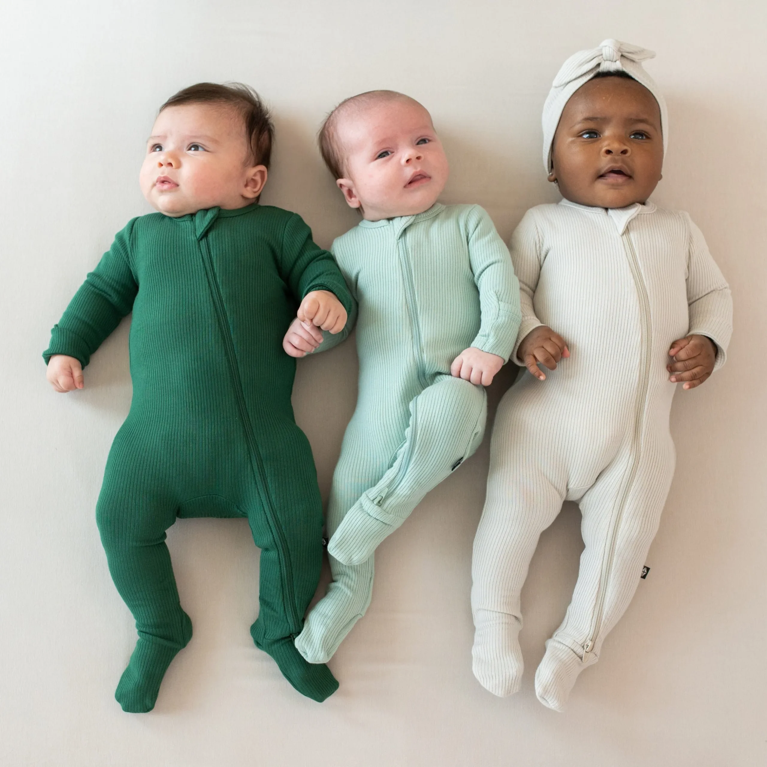 Online Kyte Baby Ribbed Zipper Footie in Sage