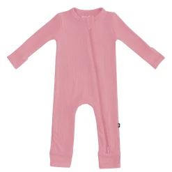 Sale Kyte Baby Ribbed Zipper Romper in Apple Blossom