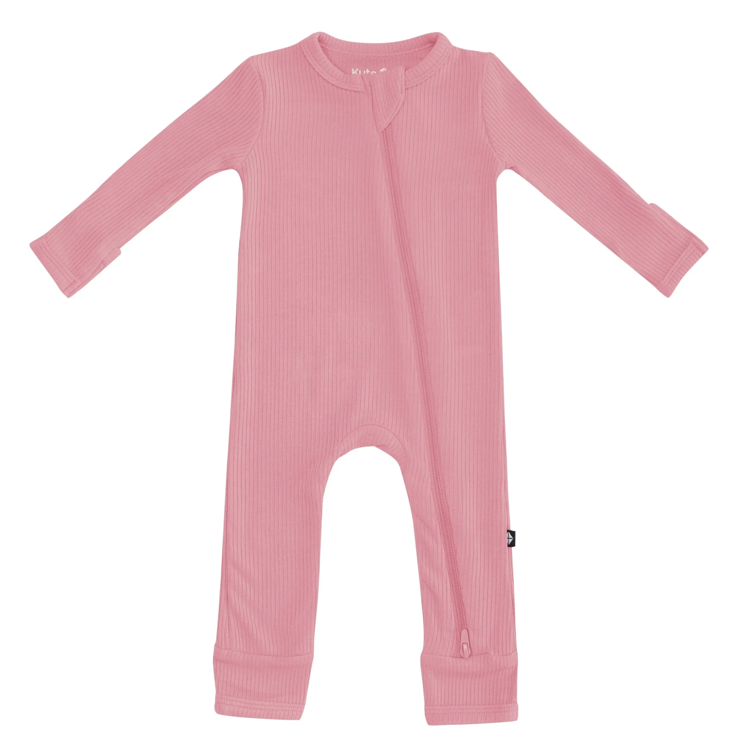 Sale Kyte Baby Ribbed Zipper Romper in Apple Blossom