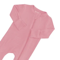 Sale Kyte Baby Ribbed Zipper Romper in Apple Blossom