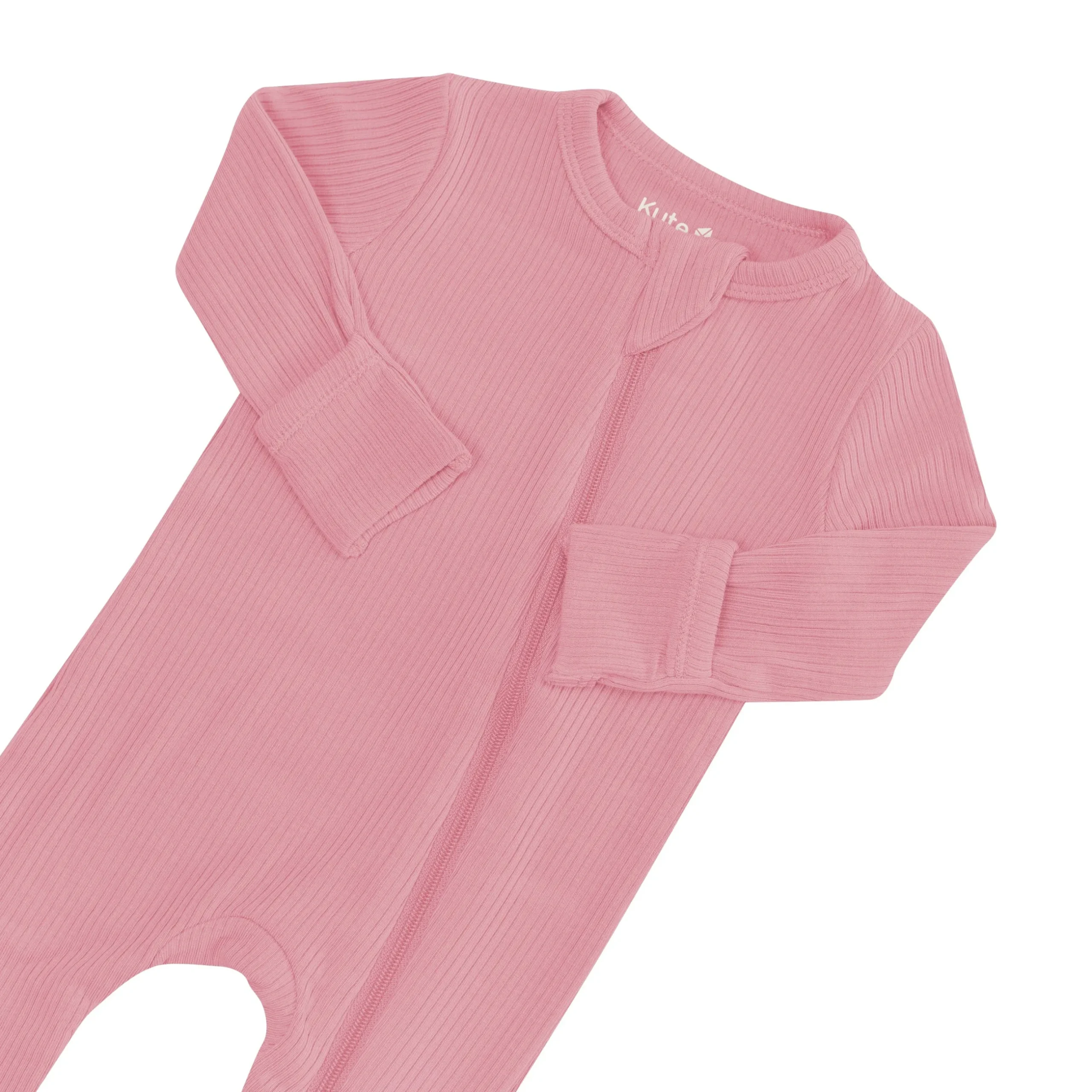 Sale Kyte Baby Ribbed Zipper Romper in Apple Blossom