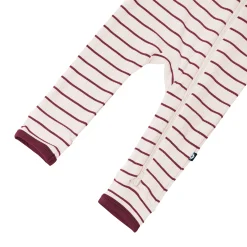 Sale Kyte Baby Ribbed Zipper Romper in Burgundy Stripe