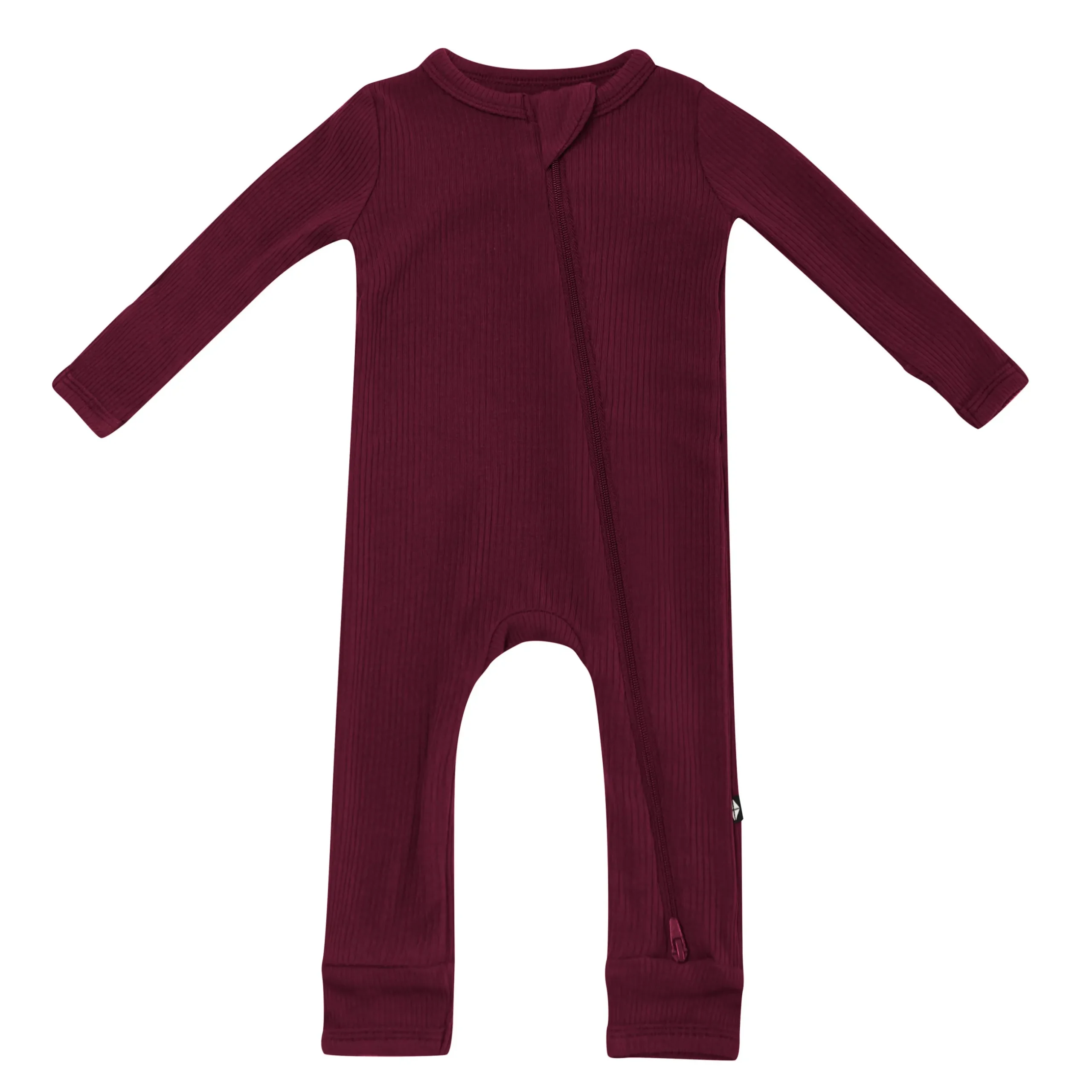 Sale Kyte Baby Ribbed Zipper Romper in Burgundy